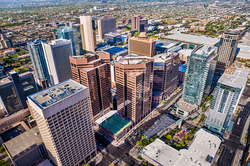 downtown skyscrapers in Phoenix, Arizona.