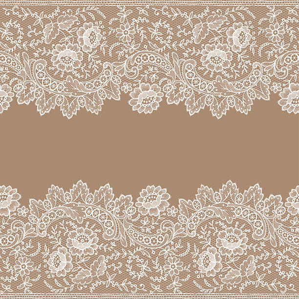 ilustrações de stock, clip art, desenhos animados e ícones de branco renda. cartão. horizontal sem costura padrão. - lace frame