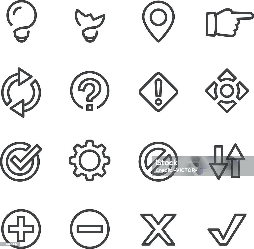 Web Button ICON-Line Serie - Lizenzfrei Icon Vektorgrafik