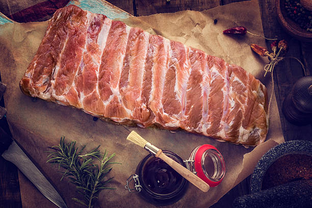 Fresh Raw Spareribs Ready for BBQ