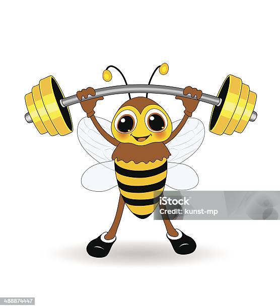 Abeille Comme Un Haltérophile Vecteurs libres de droits et plus d'images vectorielles de Musclé - Musclé, Force, Abeille domestique