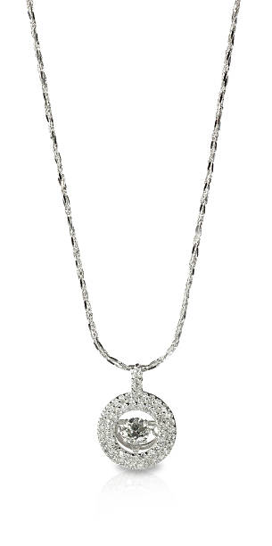 istock Diamond Pendant Necklace on a chain 488874499