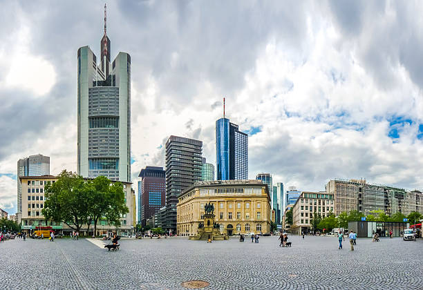 istock Frankfurt am Main skyline with dramatic cloudscape, Hessen, Germany 488874574