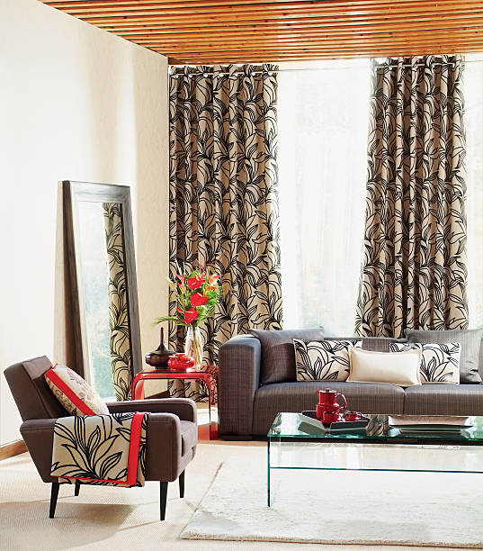 istock Interior of three seater sofa in living room 488874707