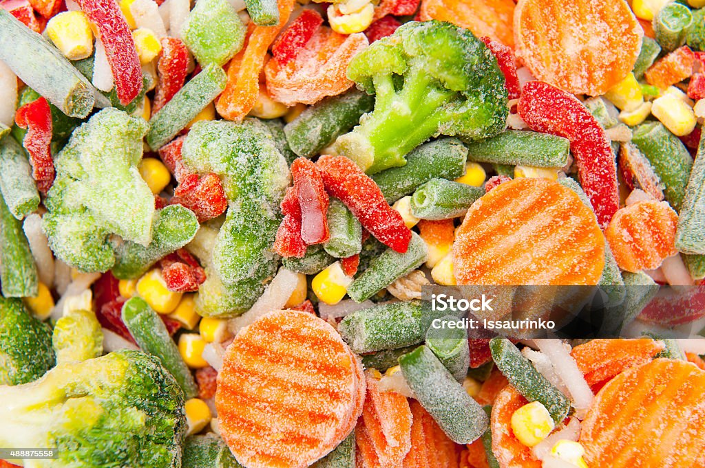 Frozen vegetables Close up of frozen vegetables Frozen Stock Photo