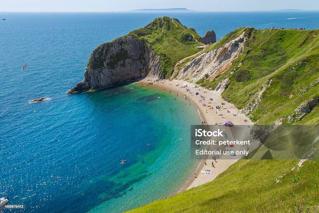 Lulworth Cove in Cornwall, England View from Lulworth Cove to Durdle Door in Cornwall, England  Cornwall - England Stock Photo