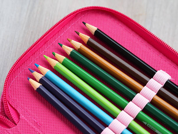 istock Color drawing pencils in a pencil case 488877290