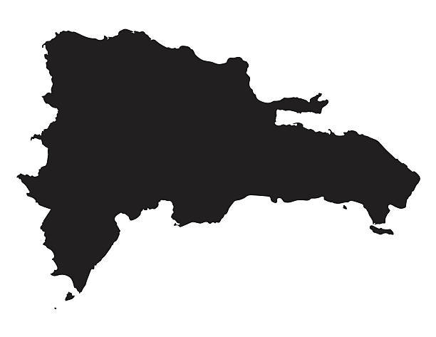 black map of Dominican Republic black vector map of Dominican Republic dominican republic stock illustrations