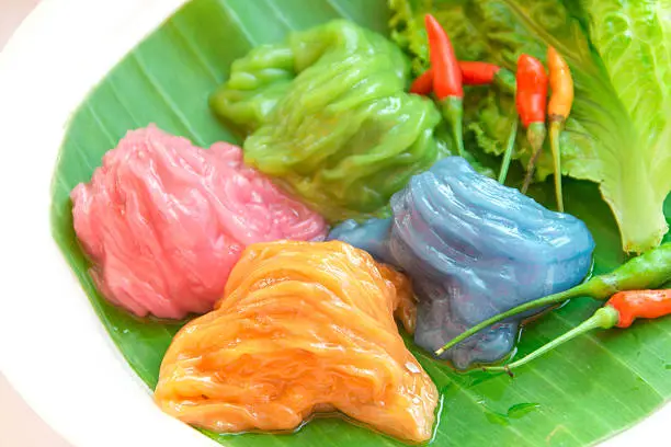 Steamed rice skin dumplings,Thaidessert