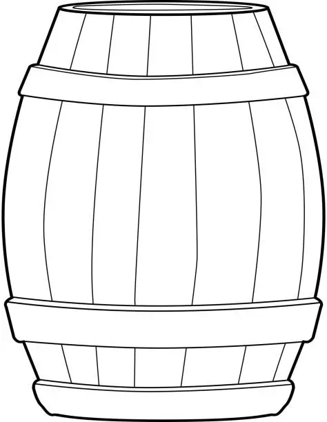 Vector illustration of wooden barrel