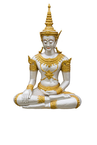 istock The holy deva stucco in Thailand temple isolated on white 488878094