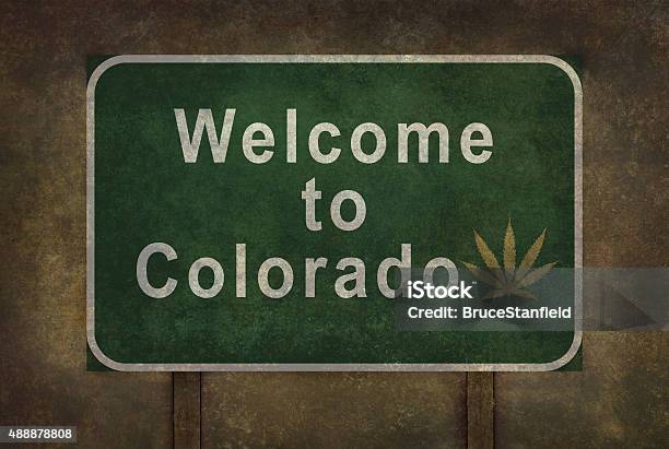 Welcome To Colorado Roadside Sign Stock Photo - Download Image Now