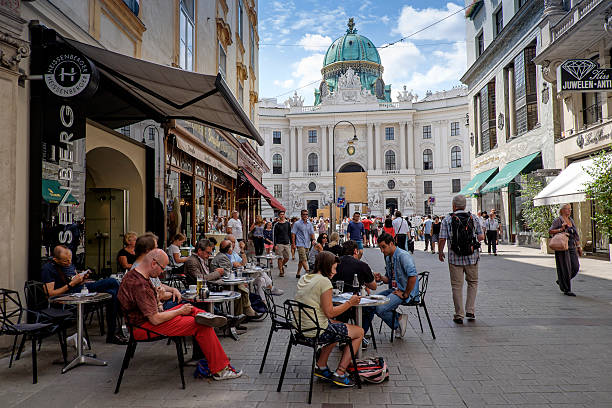 Cafe in Vienna stock photo
