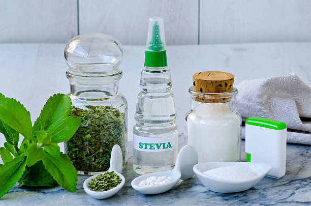 Stevia Products. Natural Sweetener. stock photo