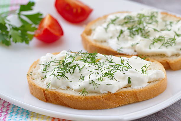 istock Sandwiches with cream cheese and vegetables 488879736