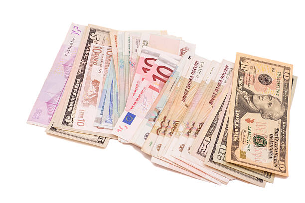 istock Colorful World Paper Money isolated on white 488880992