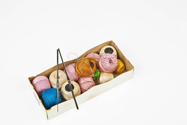 istock Colorful knitting wool balls 488881394