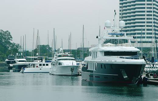 modern luxury yachts at the marina