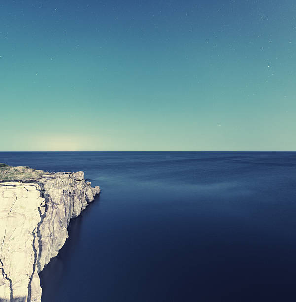 바살트 해안이 in 달빛 - nova scotia bay of fundy bay horizon over water 뉴스 사진 이미지