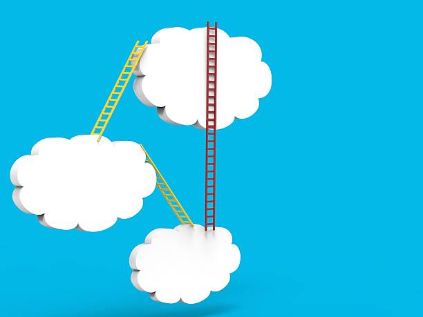 istock shortcut ladder concept with white clouds and blue sky 488884306
