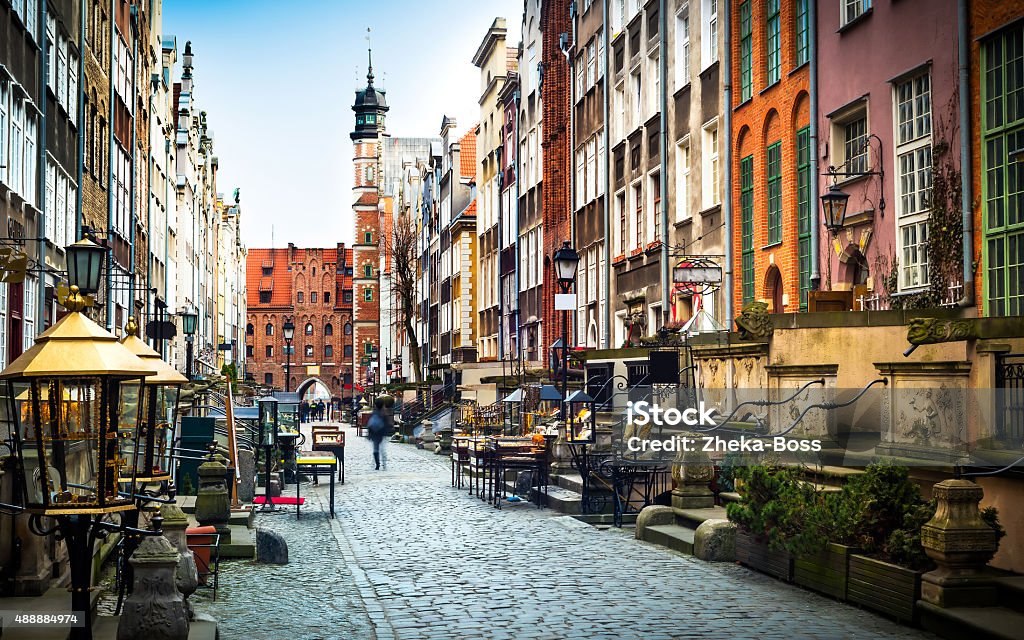 Mariacka street in Gdansk Architecture of Mariacka street in Gdansk is one of the most notable tourist attractions in Gdansk. Gdansk Stock Photo