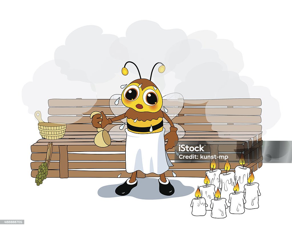 Pszczoła w saunie (wosk produkcji) - Grafika wektorowa royalty-free (Chochla)