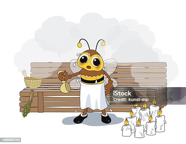 Пчела В Сауну — стоковая векторная графика и другие изображения на тему Благополучие - Благополучие, Бьюти-спа, Ведро