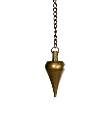 a Dowsing Pendulum suspended from a long chain
