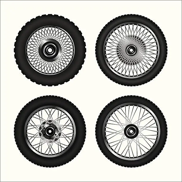 Vector illustration of Motorcycle wheels