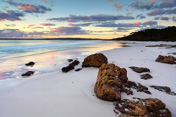 Hyams Beach Sunrise NSW Australia stock photo