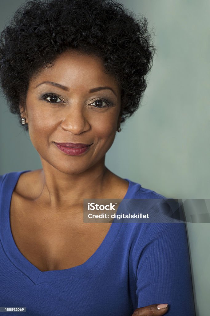 Mature African American Woman One Woman Only Stock Photo