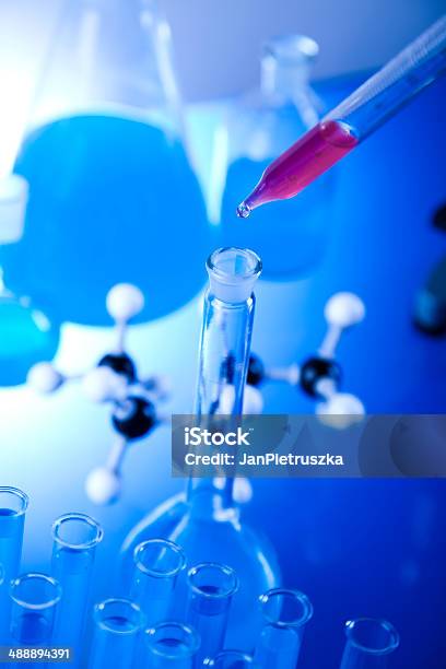 Drop Tube In The Laboratory Stock Photo - Download Image Now - Beaker, Biotechnology, Blue