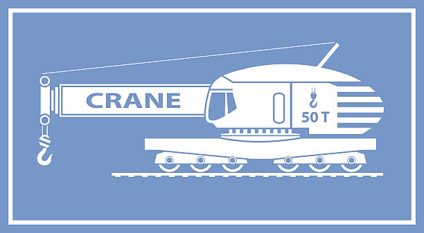 ilustrações, clipart, desenhos animados e ícones de grou de trem - commercial land vehicle man made object land vehicle rail freight