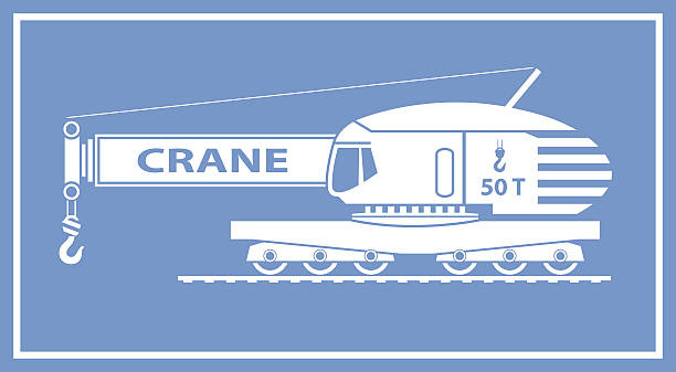 железнодорожная журавль - commercial land vehicle man made object land vehicle rail freight stock illustrations