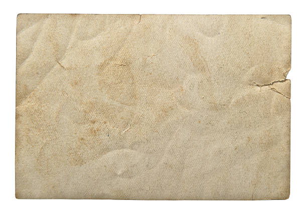 istock Used paper sheet on white background. Grungy cardboard texture 488903812