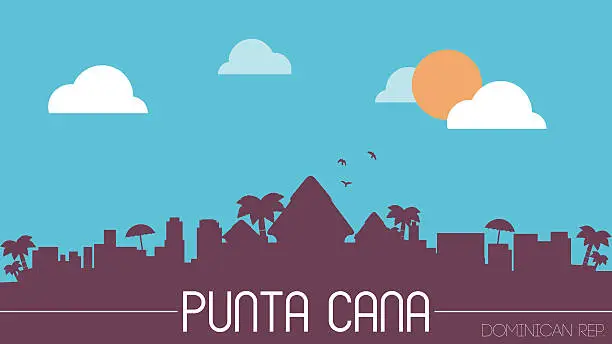 Vector illustration of Punta Cana Dominican Rep. skyline silhouette