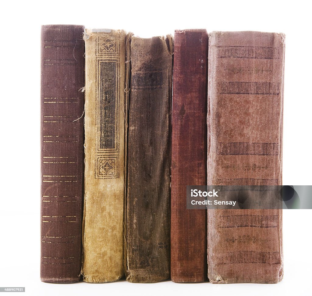 Old books Old books in stack on white Old Book Stock Photo