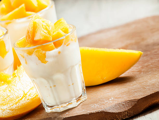 istock Homemade yogurt with fresh mango slices 488908044