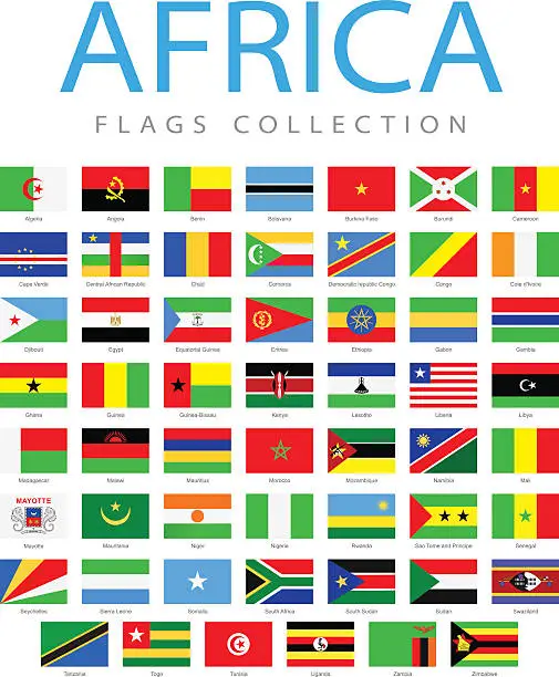 Vector illustration of Africa - Flags - Illustration