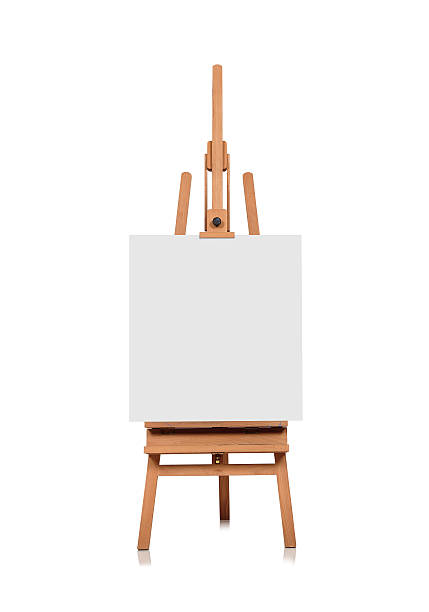 istock blank canvas on a wooden easel 488908900