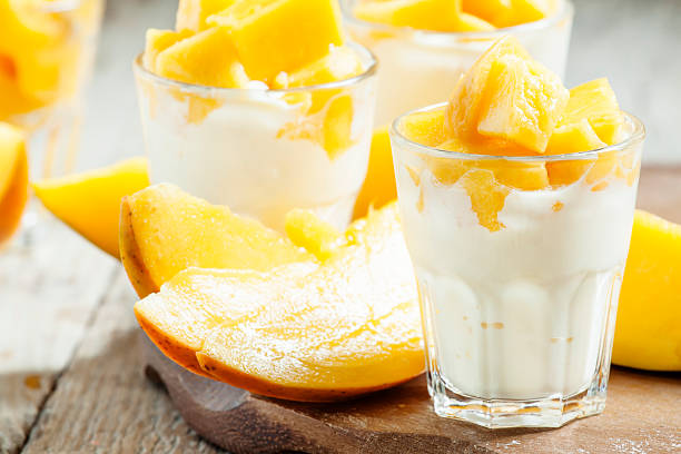 istock Homemade yogurt with fresh mango slices 488909052