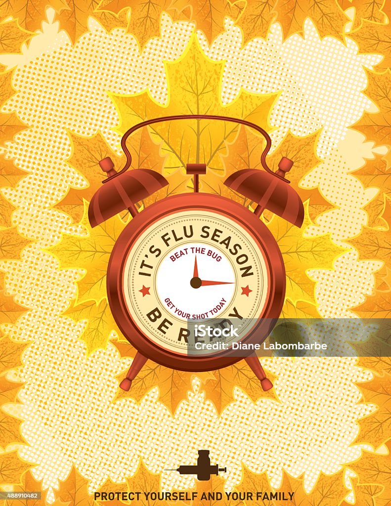 Fall Flu Or Influenza Shot Poster Template Stock Illustration