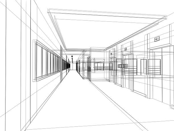 istock sketch design of interior hall 488910811