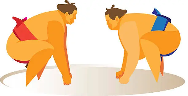 Vector illustration of sumo.fight