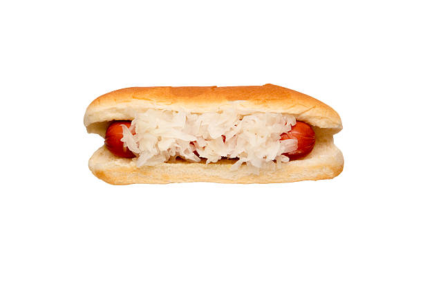 Mustard and Sauerkraut Bratwurst Dog