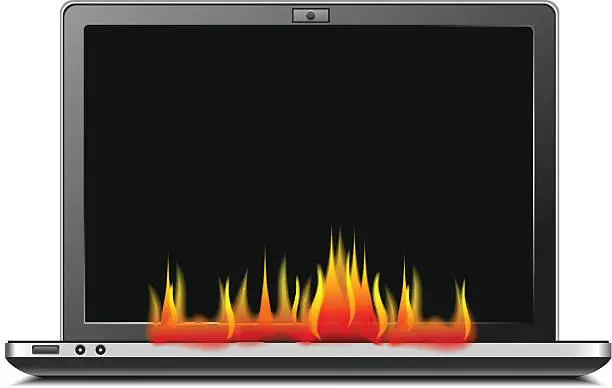 Vector illustration of Computer Meltdown