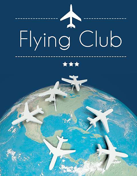 istock Flying club concept, airplanes on earth 488911291