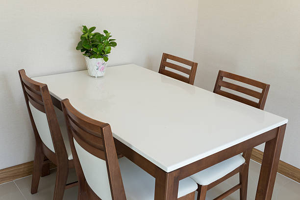 istock Wooden dining table for 4 people 488911429