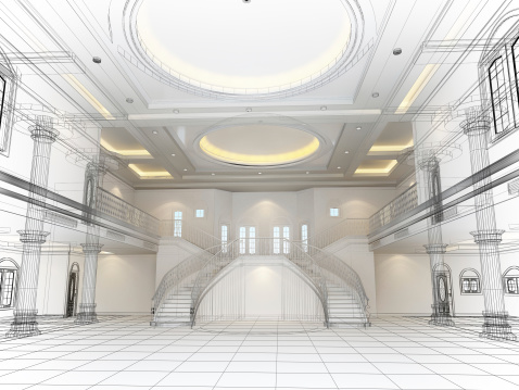 sketch design of interior hall