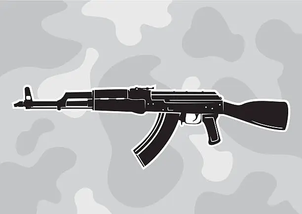 Vector illustration of AK-47 vector